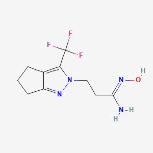 molecular formula C10H13F3N4O B1661700 (1E)-N'-hydroxy-3-[3-(trifluoromethyl)-5,6-dihydrocyclopenta[c]pyrazol-2(4H)-yl]propanimidamide CAS No. 937599-62-7