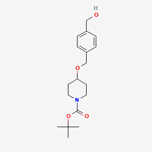 molecular formula C18H27NO4 B1661701 tert-Butyl 4-{[4-(hydroxymethyl)phenyl]methoxy}piperidine-1-carboxylate CAS No. 937796-03-7