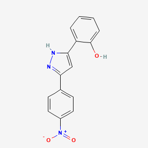 molecular formula C15H11N3O3 B1661769 Phenol, 2-[5-(4-nitrophenyl)-1H-pyrazol-3-yl]- CAS No. 94951-52-7