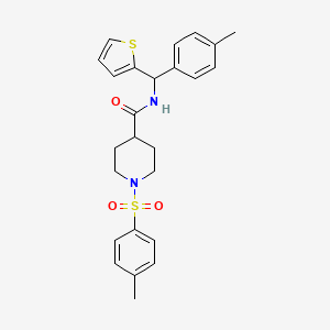 molecular formula C25H28N2O3S2 B1661770 1-(4-methylbenzenesulfonyl)-N-[(4-methylphenyl)(thiophen-2-yl)methyl]piperidine-4-carboxamide CAS No. 949739-52-0