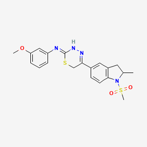 molecular formula C20H22N4O3S2 B1661774 N-(3-Methoxyphenyl)-5-(2-methyl-1-methylsulfonyl-2,3-dihydroindol-5-yl)-3,6-dihydro-1,3,4-thiadiazin-2-imine CAS No. 950029-10-4