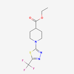 molecular formula C11H14F3N3O2S B1661779 Ethyl 1-[5-(trifluoromethyl)-1,3,4-thiadiazol-2-yl]piperidine-4-carboxylate CAS No. 950603-38-0