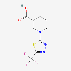 molecular formula C9H10F3N3O2S B1661780 1-[5-(Trifluoromethyl)-1,3,4-thiadiazol-2-yl]piperidine-3-carboxylic acid CAS No. 950603-40-4