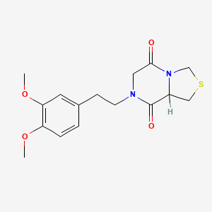 molecular formula C16H20N2O4S B1661782 Tetrahydro-7-(2-(3,4-dimethoxyphenyl)ethyl)-3H-thiazolo(3,4-a)pyrazine-5,8-dione CAS No. 95110-29-5