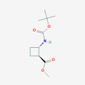 molecular formula C11H19NO4 B1661784 methyl (1R,2R)-2-{[(tert-butoxy)carbonyl]amino}cyclobutane-1-carboxylate (racemic) CAS No. 951173-36-7