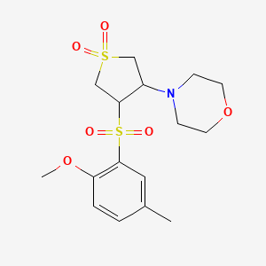 B1661817 3-(2-Methoxy-5-methylphenyl)sulfonyl-4-morpholin-4-ylthiolane 1,1-dioxide CAS No. 959241-68-0