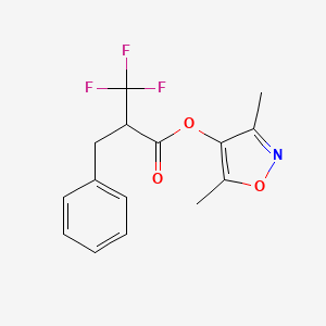 B1661818 (3,5-Dimethyl-1,2-oxazol-4-yl) 2-benzyl-3,3,3-trifluoropropanoate CAS No. 959265-34-0