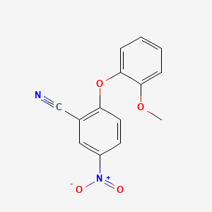 B1661907 Benzonitrile, 2-(2-methoxyphenoxy)-5-nitro- CAS No. 99902-80-4