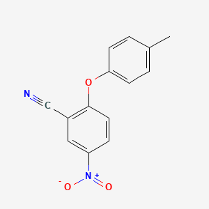 B1661908 Benzonitrile, 2-(4-methylphenoxy)-5-nitro- CAS No. 99902-81-5