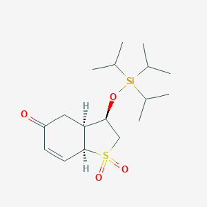 B166195 3-Triisopropylsiloxy-2,3,3a,7a-tetrahydrobenzo(b)thiophen-5(4H)-one 1,1-dioxide CAS No. 127486-98-0