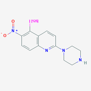 molecular formula C13H13IN4O2 B166205 (125I)-5-Iodo-6-nitro-2-piperazinylquinoline CAS No. 139593-11-6