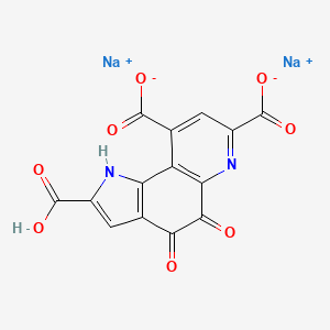 molecular formula C14H4N2Na2O8 B1662152 Disodium 4,5-dihydro-4,5-dioxo-1H-pyrrolo(2,3-f)quinoline-2,7,9-tricarboxylate CAS No. 122628-50-6