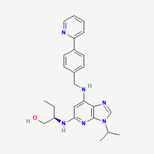 molecular formula C25H30N6O B1662169 (2R)-2-[[3-propan-2-yl-7-[(4-pyridin-2-ylphenyl)methylamino]imidazo[4,5-b]pyridin-5-yl]amino]butan-1-ol CAS No. 1133437-80-5