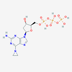 molecular formula C12H19N6O12P3 B166218 9-(2-脱氧-5-O-三磷酸-β-呋喃核糖基)-N(6),N(6)-乙烷-2,6-二氨基嘌呤 CAS No. 130699-78-4