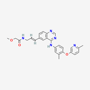 molecular formula C₂₇H₂₇N₅O₃ B1662208 2-Methoxy-N-[(2E)-3-[4-[[3-methyl-4-[(6-methyl-3-pyridinyl)oxy]phenyl]amino]-6-quinazolinyl]-2-propen-1-yl]acetamide CAS No. 537705-08-1