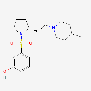 molecular formula C18H28N2O3S B1662226 (R)-3-((2-(2-(4-甲基哌啶-1-基)乙基)吡咯烷-1-基)磺酰基)苯酚 CAS No. 201038-74-6