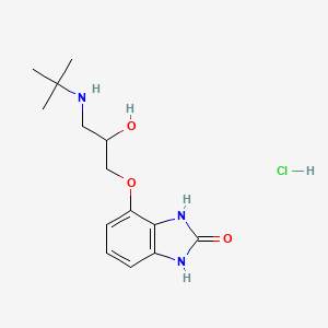 molecular formula C14H22ClN3O3 B1662269 4-(3-(叔丁基氨基)-2-羟基丙氧基)-1H-苯并[d]咪唑-2(3H)-酮盐酸盐 CAS No. 64208-32-8
