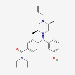 B1662293 4-[(R)-[(2S,5R)-2,5-dimethyl-4-prop-2-enylpiperazin-1-yl]-(3-hydroxyphenyl)methyl]-N,N-diethylbenzamide CAS No. 155836-50-3