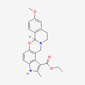 molecular formula C23H24N2O4 B1662294 17-甲氧基-6-甲基-12-氧杂-1,7-二氮杂五环[11.8.0.03,11.04,8.014,19]二十一烷-3(11),4(8),5,9,14(19),15,17-庚烯-5-羧酸乙酯 CAS No. 23062-91-1