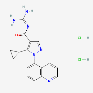molecular formula C17H18Cl2N6O B1662320 Zoniporide dihydrochloride CAS No. 241799-10-0