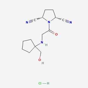 B1662326 1-[[[(1-Hydroxymethyl)cyclopentyl]amino]acetyl]-2,5-cis-pyrrolidinedicarbonitrile hydrochloride CAS No. 866396-70-5