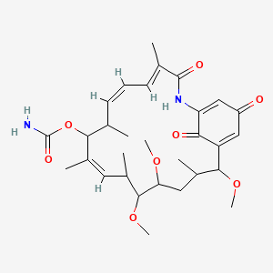 B1662343 [(4E,6Z,10Z)-13,14,17-Trimethoxy-4,8,10,12,16-pentamethyl-3,20,22-trioxo-2-azabicyclo[16.3.1]docosa-1(21),4,6,10,18-pentaen-9-yl] carbamate CAS No. 73341-72-7