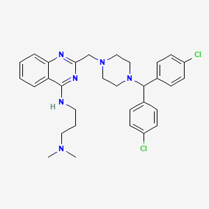 molecular formula C31H36Cl2N6 B1662357 N'-(2-{4-[双-(4-氯苯基)甲基]哌嗪-1-基甲基}喹唑啉-4-基)-N,N-二甲基丙烷-1,3-二胺 CAS No. 922150-11-6