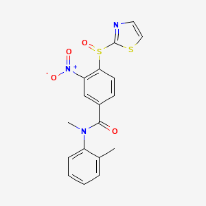molecular formula C18H15N3O4S2 B1662359 N-甲基-N-(2-甲基苯基)-3-硝基-4-(1,3-噻唑-2-基亚磺酰基)苯甲酰胺 CAS No. 217438-17-0