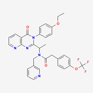 B1662368 N-1-[(3-4(-Ethoxyphenyl)-3,4-dihydro-4-oxopyrido[2,3-d]pyrimidin-2-yl]ethyl]-N-(3-pyridinylmethyl)-4-(trifluoromethoxy)benzeneacetamide CAS No. 947536-03-0