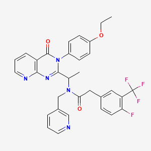 molecular formula C32H27F4N5O3 B1662371 N-[1-[3-(4-乙氧基苯基)-4-氧代吡啶并[2,3-d]嘧啶-2-基]乙基]-2-[4-氟-3-(三氟甲基)苯基]-N-(吡啶-3-基甲基)乙酰胺 CAS No. 473722-68-8