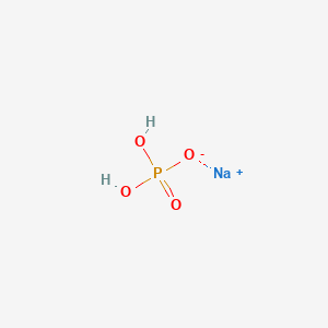 molecular formula Anhydrous: NaH2PO4; Monohydrate: NaH2PO4· H2O; Dihydrate: NaH2PO4· 2H2O<br>NaH2PO4<br>H2NaO4P B1662377 磷酸一钠 CAS No. 7558-80-7