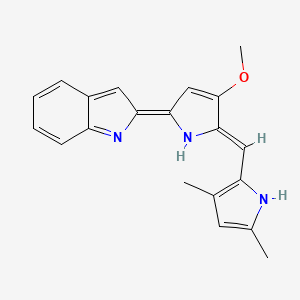 molecular formula C21H23N3O4S B1662425 2-[5-[(3,5-二甲基-1H-吡咯-2-基)亚甲基]-4-甲氧基-2-吡咯亚甲基]吲哚 CAS No. 803712-67-6