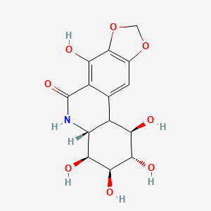 B1662441 (1R,2S,3S,4S,4aR)-1,2,3,4,7-pentahydroxy-2,3,4,4a,5,11b-hexahydro-1H-[1,3]dioxolo[4,5-j]phenanthridin-6-one CAS No. 96281-31-1
