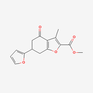 B1662455 methyl 6-(furan-2-yl)-3-methyl-4-oxo-6,7-dihydro-5H-1-benzofuran-2-carboxylate CAS No. 864818-84-8