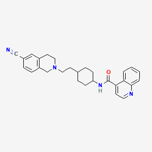 molecular formula C28H30N4O B1662523 N-[4-[2-(6-cyano-3,4-dihydro-1H-isoquinolin-2-yl)ethyl]cyclohexyl]quinoline-4-carboxamide CAS No. 215803-78-4