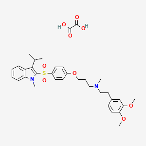 molecular formula C34H42N2O9S B1662588 N-(3,4-二甲氧基苯乙基)-3-(4-((3-异丙基-1-甲基-1H-吲哚-2-基)磺酰基)苯氧基)-N-甲基丙烷-1-胺草酸盐 CAS No. 121346-33-6
