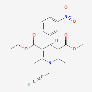 molecular formula C21H22N2O6 B1662596 N-炔丙基硝苯地平 CAS No. 544478-19-5