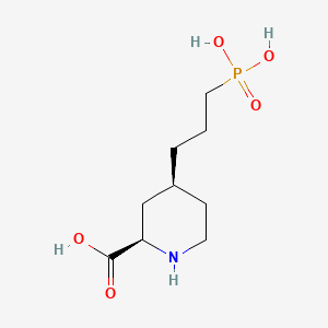 molecular formula C9H18NO5P B1662598 （2R*，4S*）-4-(3-膦酸丙基)-2-哌啶甲酸 CAS No. 113190-92-4