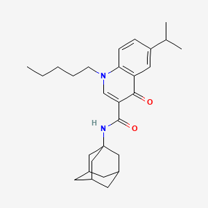 molecular formula C28H38N2O2 B1662615 N-(金刚烷-1-基)-6-异丙基-4-氧代-1-戊基-1,4-二氢喹啉-3-甲酰胺 CAS No. 1048038-90-9