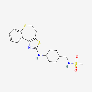 molecular formula C19H25N3O2S3 B1662617 N-[[反式-4-[(4,5-二氢[1]苯并噻吩并[5,4-d]噻唑-2-基)氨基]环己基]甲基]甲磺酰胺 CAS No. 304008-29-5