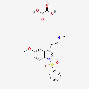 molecular formula C21H24N2O7S B1662635 2-[1-(benzenesulfonyl)-5-methoxyindol-3-yl]-N,N-dimethylethanamine;oxalic acid 