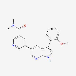 molecular formula C22H20N4O2 B1662640 5-[3-(2-甲氧基苯基)-1h-吡咯并[2,3-b]吡啶-5-基]-N,N-二甲基吡啶-3-甲酰胺 CAS No. 875634-01-8