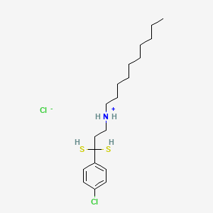 DECYLAMINE, N-(2-((p-CHLOROBENZYL)DITHIO)ETHYL)-, HYDROCHLORIDE