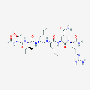 B166266 N-{(2s)-2-[(N-Acetyl-L-Threonyl-L-Isoleucyl)amino]hexyl}-L-Norleucyl-L-Glutaminyl-N~5~-[amino(Iminio)methyl]-L-Ornithinamide CAS No. 128657-47-6