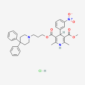 B1662672 Niguldipine hydrochloride, (+/-)- CAS No. 119934-51-9
