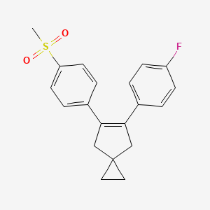 molecular formula C₂₀H₁₉FO₂S B1662708 5-(4-Fluorophenyl)-6-(4-methylsulfonylphenyl)spiro[2.4]hept-5-ene CAS No. 168433-84-9
