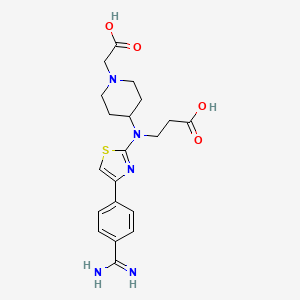 molecular formula C₂₀H₂₅N₅O₄S B1662711 3-[[4-(4-Carbamimidoylphenyl)-1,3-thiazol-2-yl]-[1-(carboxymethyl)piperidin-4-yl]amino]propanoic acid CAS No. 180144-61-0