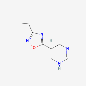 molecular formula C₈H₁₂N₄O B1662713 Pyrimidine, 5-(3-ethyl-1,2,4-oxadiazol-5-yl)-1,4,5,6-tetrahydro- CAS No. 146422-58-4