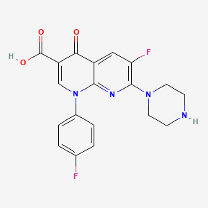 6-Fluoro-1-(4-fluorophenyl)-4-oxo-7-(piperazin-1-yl)-1,4-dihydro-1,8-naphthyridine-3-carboxylic acid