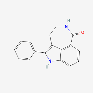 molecular formula C₁₇H₁₄N₂O B1662715 2-Phenyl-3,10-diazatricyclo[6.4.1.04,13]trideca-1,4,6,8(13)-tetraen-9-one CAS No. 283172-68-9